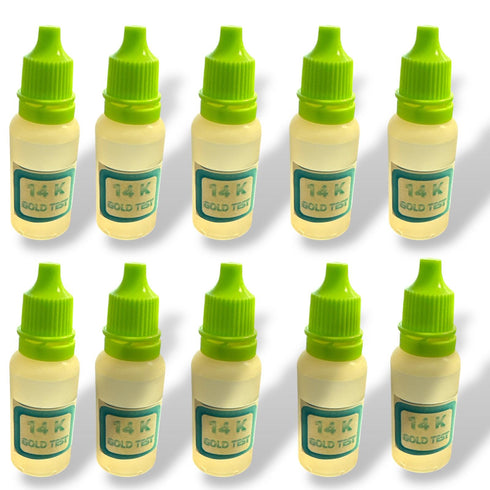 10 Bottles 10K, 14K, 18K, 22K Gold Testing or Silver Testing Acids The Most Accurate Results Detect Your Gold Silver Authenticity ERAFINE