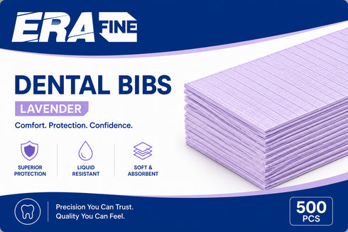 Lavender Dental Bibs A+ Quality Patient Bibs Disposable Tattoo Piercing Surgical Medical Bibs 13"x18" 500pcs/Case