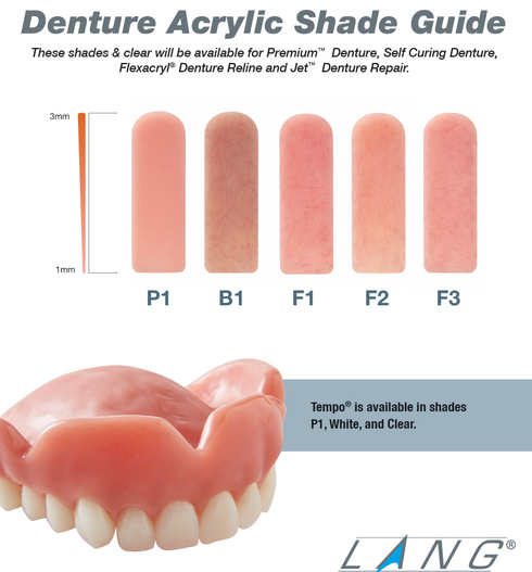 Lang 1430 1lbs Jet™ Tooth Shade Self Curing Acrylic Resin for Crowns And Bridges All Shades