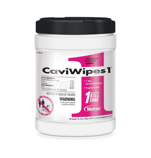 Caviwipes-1 Towelettes Alcohol Based Large 6" x 6.75" 160/Cn. - Metrex