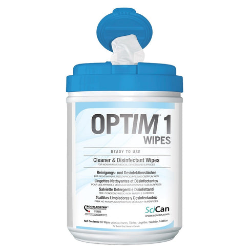OPTIM 1 One-Step Disinfectant Wipes 3 Cans - 3 x 160 Sheets - 6" x 7"