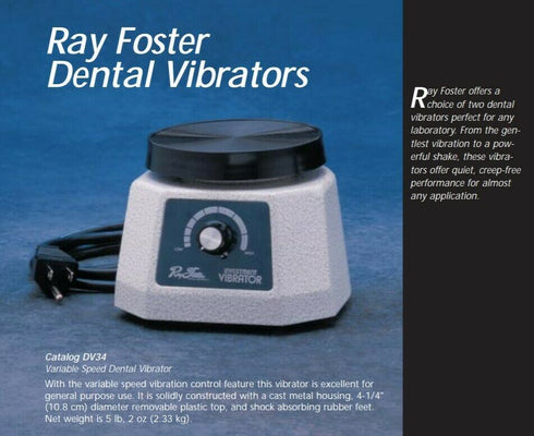 Ray Foster Laboratory Vibrators Model DV34 Variable Speed Vibrator Dental Lab