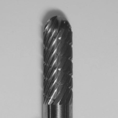 1/4" Cylinder, Dual Cut Regular Carbide Bur w/ 1/4" Shank 19010