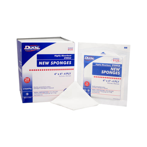 Sterile Non-Woven Sponges 4" x 4" 4ply 100pcs/Box