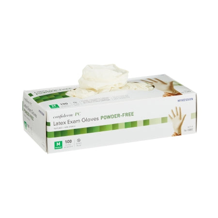 McKesson Powder-Free Latex Exam Gloves MEDIUM 100 Per Box