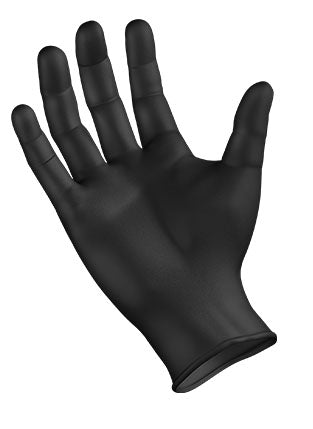 StarMed Black Powder-Free Nitrile SMALL Exam Gloves, Fingertip Textured 10 box of 100 ( Case 1000 )