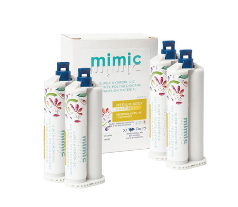 Mimic (Regular Set) VPS Vinyl Polysiloxane Impression Material 4/Pk Medium Body