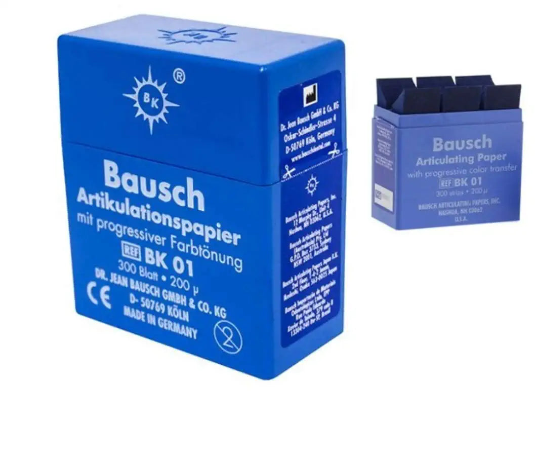 Bausch Articulating Paper 200μ Microns Blue BK01 or Refill Strips Prog –  eradentalsupply